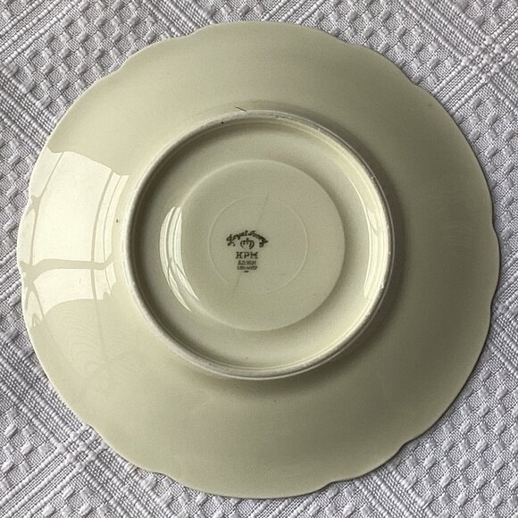 Set 6 Vintage KPM Royal Ivory Floral Turquoise Blue Demitasse Saucer 6 Pc - Picture 6 of 12